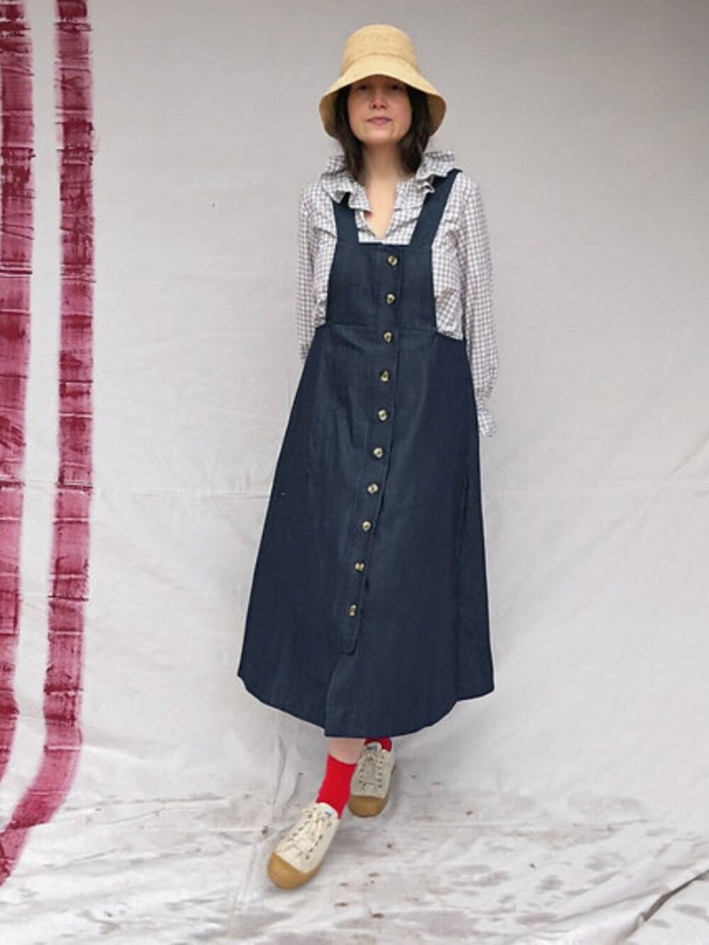 Oak Tree House overall pinafore dress, Size Large